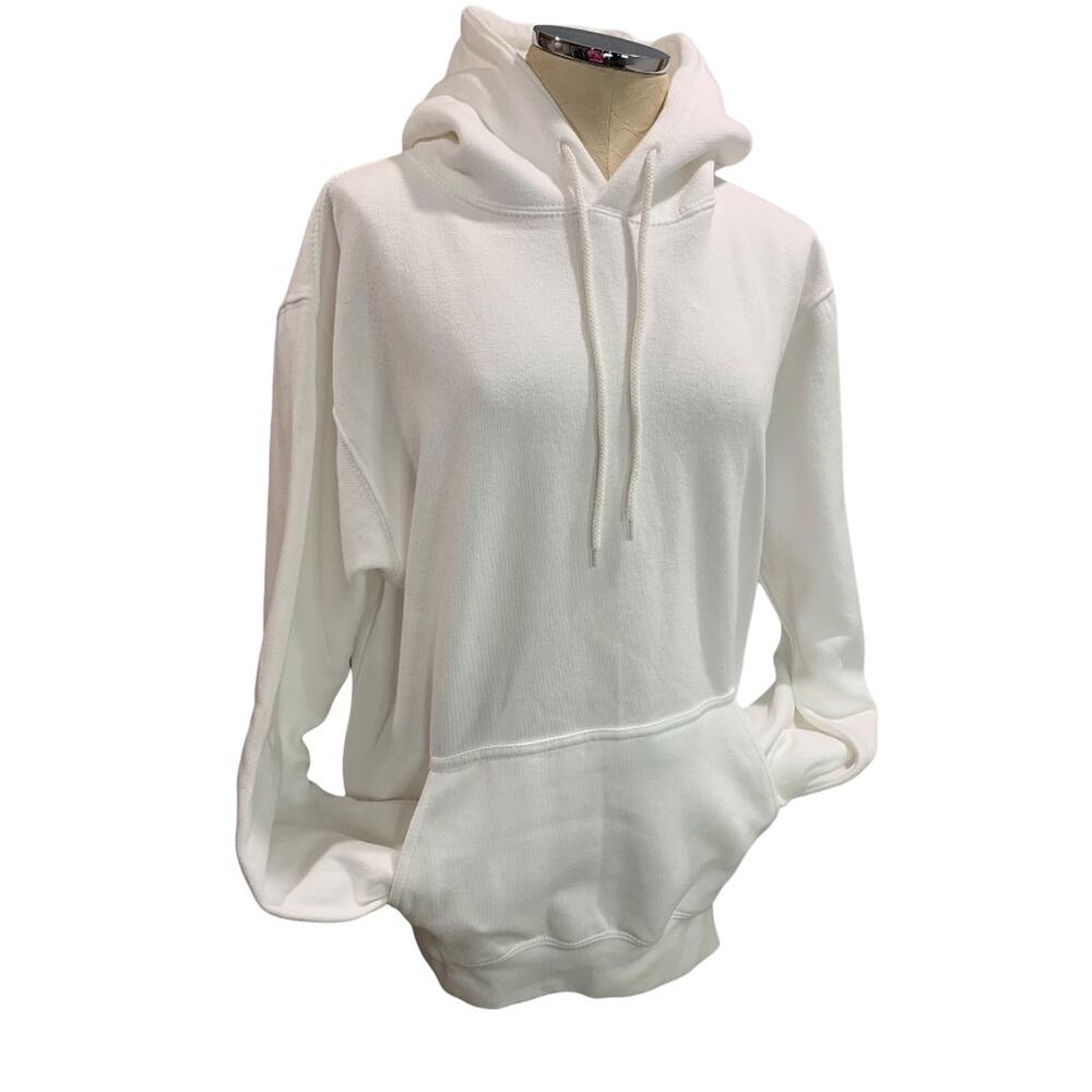Medium Fashion Nova Womens Oversize‎ Pullover Hoodie Sweatshirt White